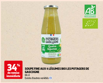 Aanbieding: SOUPE FINE AUX 4 LÉGUMES BIO LES POTAGERS DE 