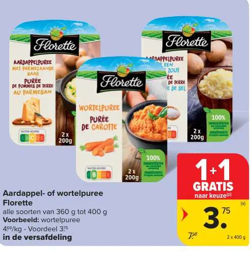 Aanbieding: Aardappel- of wortelpuree