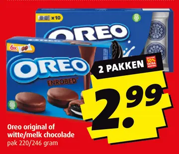 Aanbieding: Oreo original of witte/melk chocolade