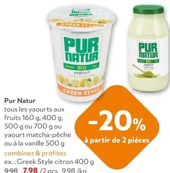 Offre: Tous les yaourts aux fruits, yaourt matcha-pêche ou à la vanille