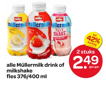 Aanbieding: Müllermilk drink of milkshake