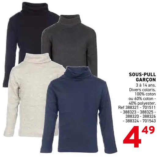 Offre: Sous-pull garçon