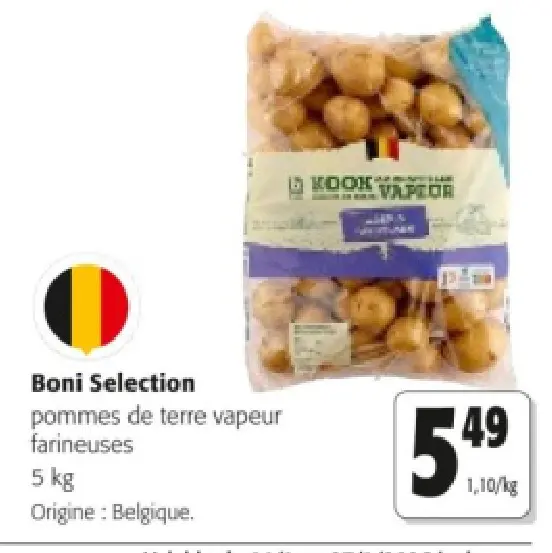 Offre: pommes de terre vapeur farineuses