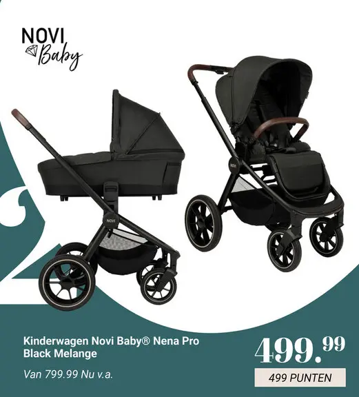 Aanbieding: Kinderwagen Novi Baby® Nena Pro Black Melange