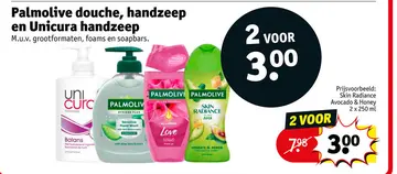 Aanbieding: Palmolive douche, handzeep en Unicura handzeep
