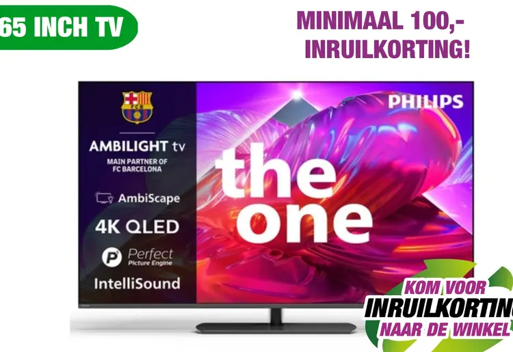 Aanbieding: Philips 65PQS9081 4k QLED Ambilight TV 65 inch (The One - 2026)
