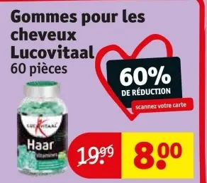 Offre: Gommes pour les cheveux Lucovitaal