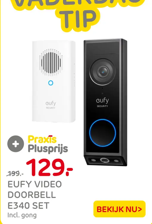 Aanbieding: Eufy video doorbell e340 set
