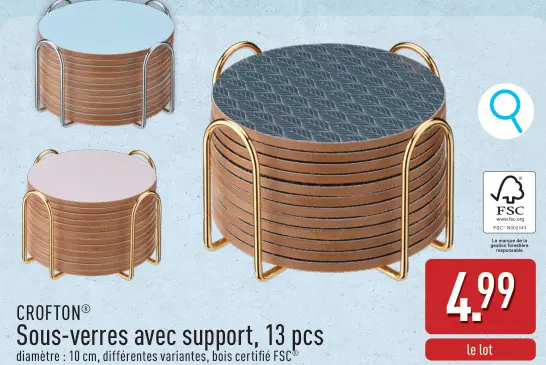 Offre: Sous-verres avec support