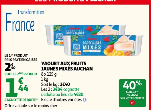 Promotie: Yaourt aux fruits jaunes mixes