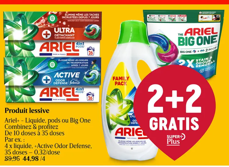 Offre: Ariel+ - Liquide, pods ou Big One