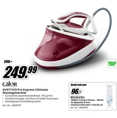 Aanbieding: GV9711C0 Pro Express Ultimate Stoomgenerator