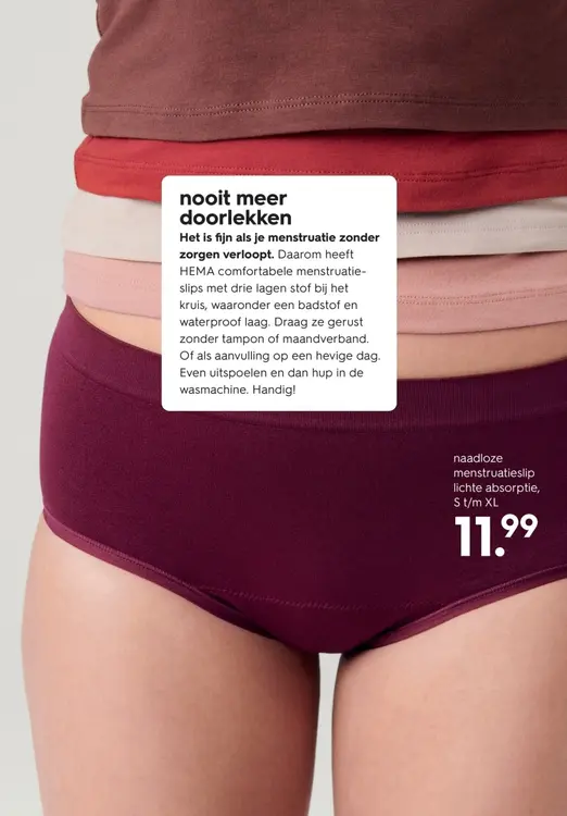 Aanbieding: naadloze menstruatieslip