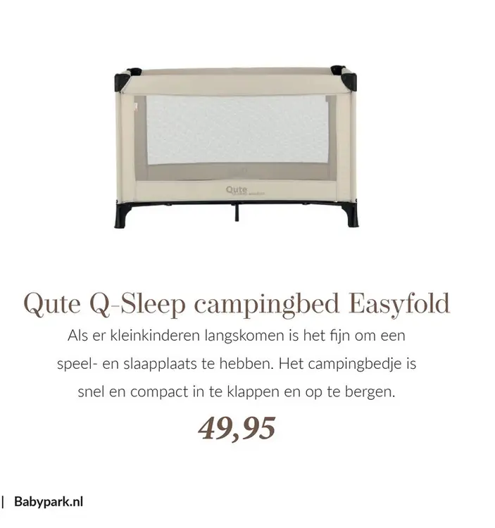 Aanbieding: Qute Q-Sleep campingbed Easyfold