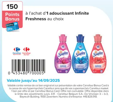 Offre: adoucissant Infinite Freshness