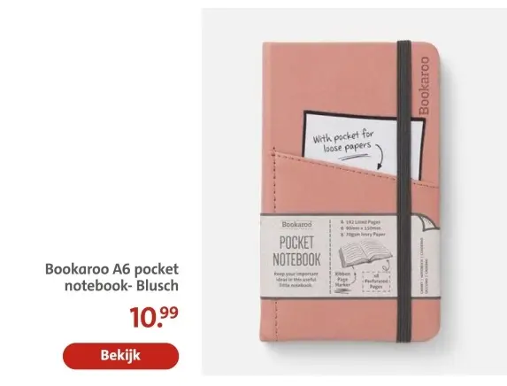 Aanbieding: A6 pocket notebook- Blusch