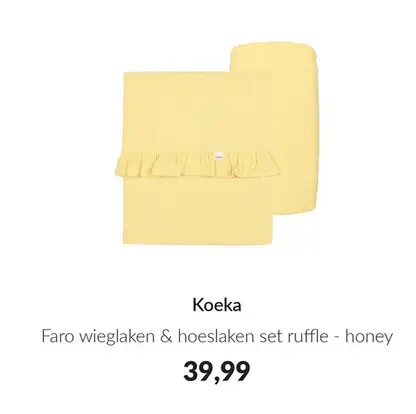 Aanbieding: Faro wieglaken & hoeslaken set ruffle - honey