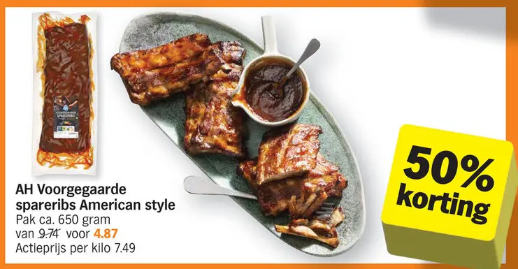 Offre: Voorgegaarde spareribs American style