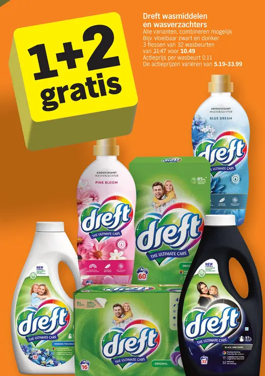 Promotie: Dreft wasmiddelen en wasverzachters