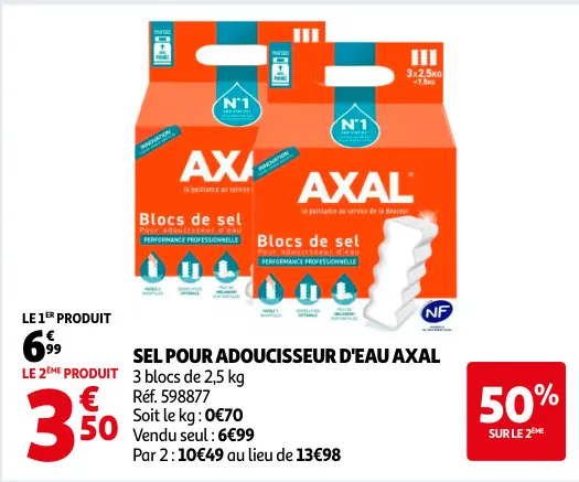 Promotie: Sel pour adoucisseur d'eau AXAL