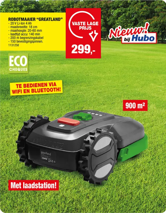 Promotie: Greatland robotmaaier 20V Li-Ion 900m²