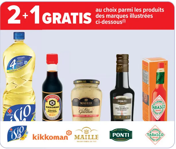 Offre: 2+1 gratis au choix parmi les produits