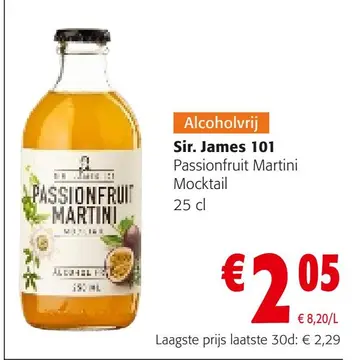 Aanbieding: Sir. James 101 Passionfruit Martini Mocktail