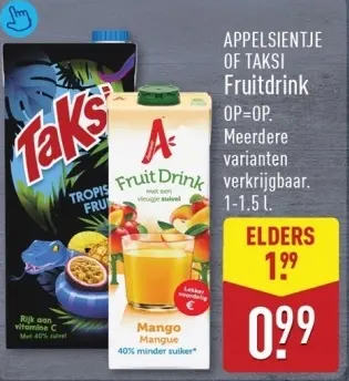 Aanbieding: Appelsientje of Taksi Fruitdrink