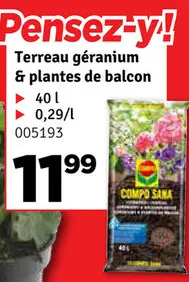 Offre: Terreau géranium & plantes de balcon