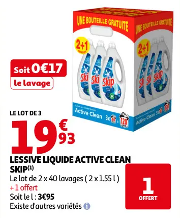 Offre: Lessive liquide active clean