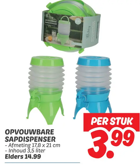 Opvouwbare sapdispenser