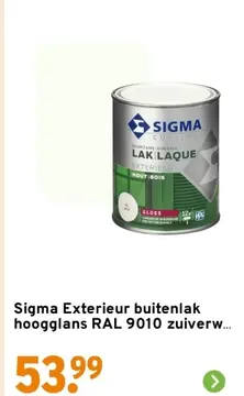 Aanbieding: Sigma Exterieur buitenlak hoogglans RAL 9010