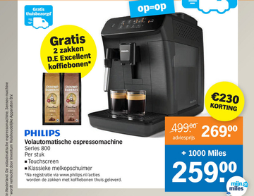 Aanbieding: Philips Espresso Machine met Melkopschuimer EP0820/00