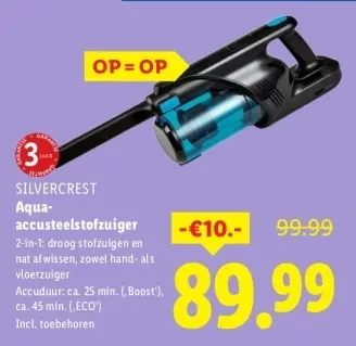 Aanbieding: SILVERCREST Aqua-accusteelstofzuiger