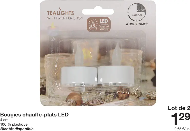 Offre: Bougies chauffe-plats LED
