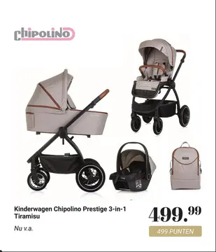 Aanbieding: Kinderwagen Chipolino Prestige 3-in-1 Tiramis
