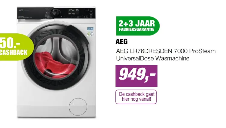 Aanbieding: AEG LR76DRESDEN 7000 ProSteam UniversalDose Wasmachine