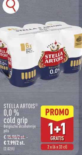 Aanbieding: Stella Artois 0,0 % cold grip