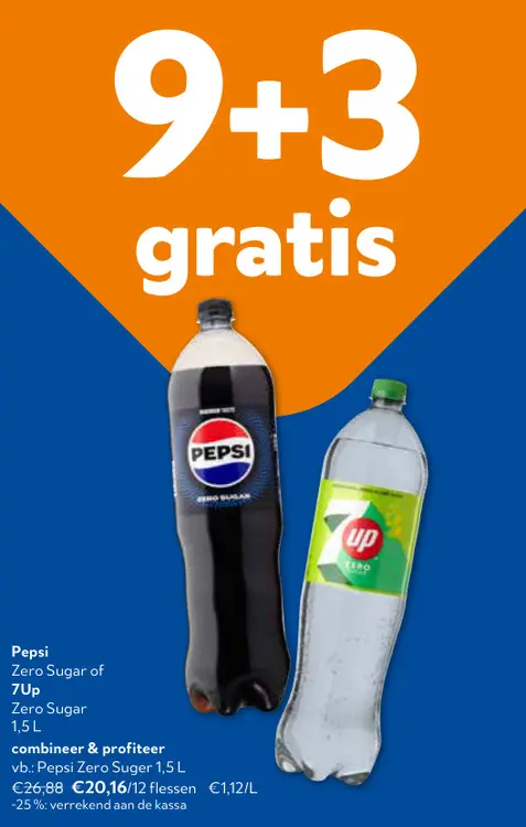 Promotie: Pepsi Zero Sugar or 7Up Zero Sugar