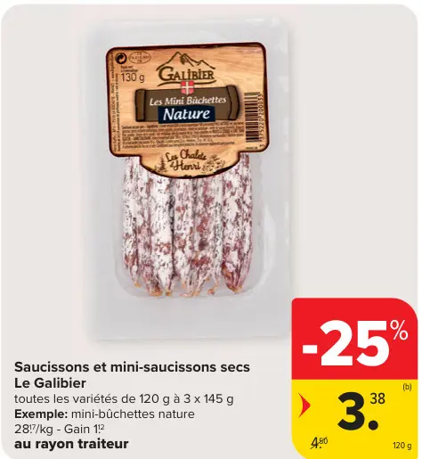 Offre: Saucissons et mini-saucissons secs