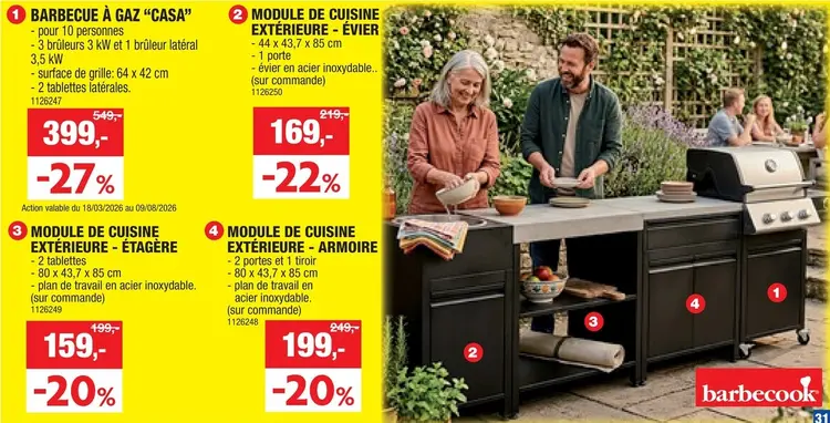 Offre: Barbecook Casa barbecue au gaz noir