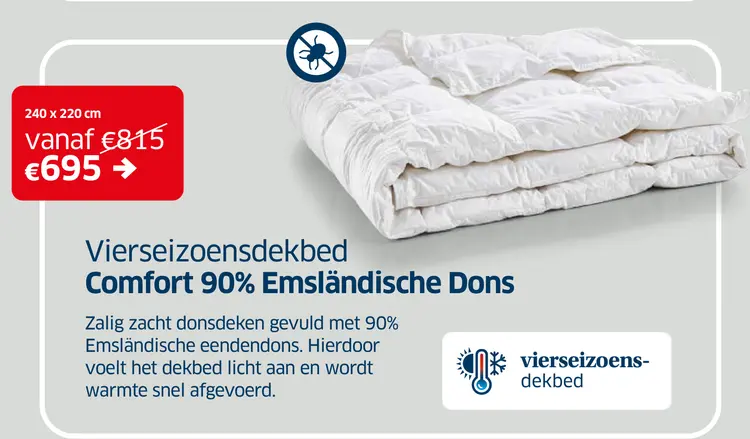 Promotie: Vierseizoensdekbed Comfort 90% Emsländische D