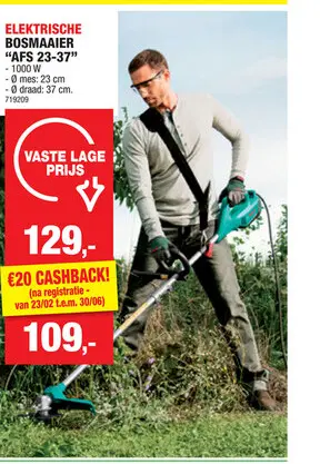 Promotie: Bosch AFS 23-37 elektrische bosmaaier/trimmer 1000W