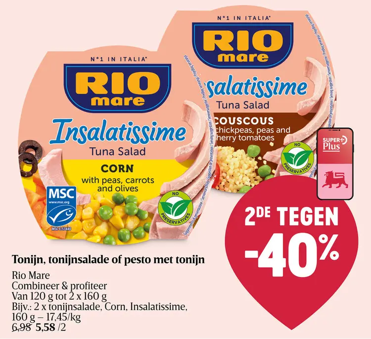 Promotie: Tonijn, tonijnsalade of pesto met tonijn
