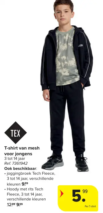 Offre: T-shirt van mesh voor jongens