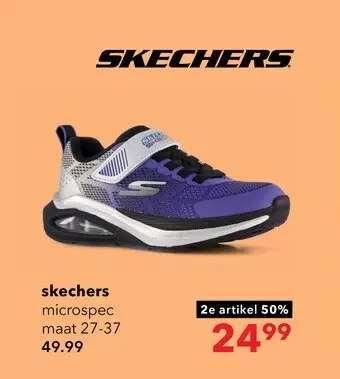 Aanbieding: Skechers Microspec Max Velocity jongens sneakers blauw grijs