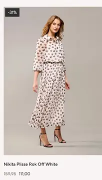 Aanbieding: Nikita Plisse Rok Off White