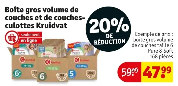 Offre: Boîte gros volume de couches et de couches-culottes