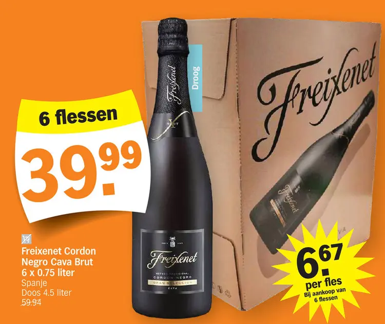 Promotie: Freixenet Cordon Negro Cava Brut