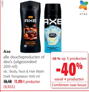 Promotie: Axe alle doucheproducten of deo's 
